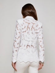 Clementine Lace Blazer in White