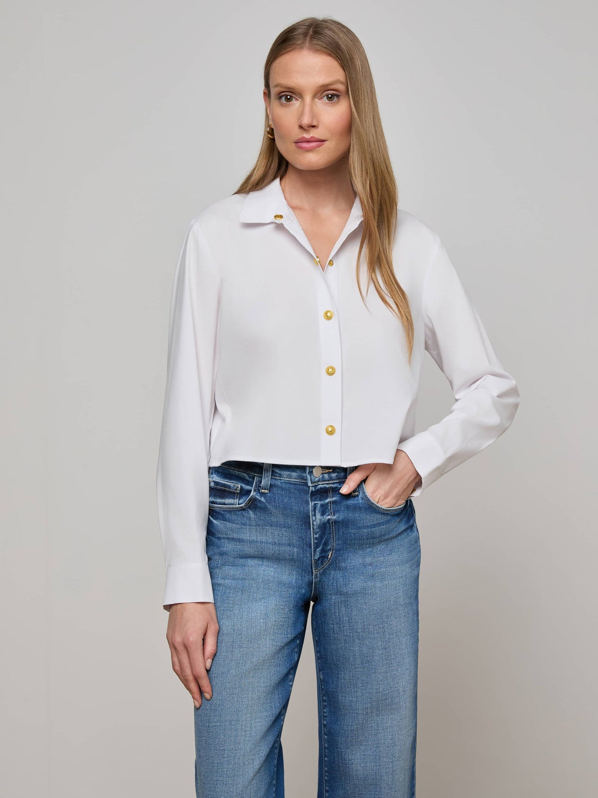 Cosette Shirt in White/Gold