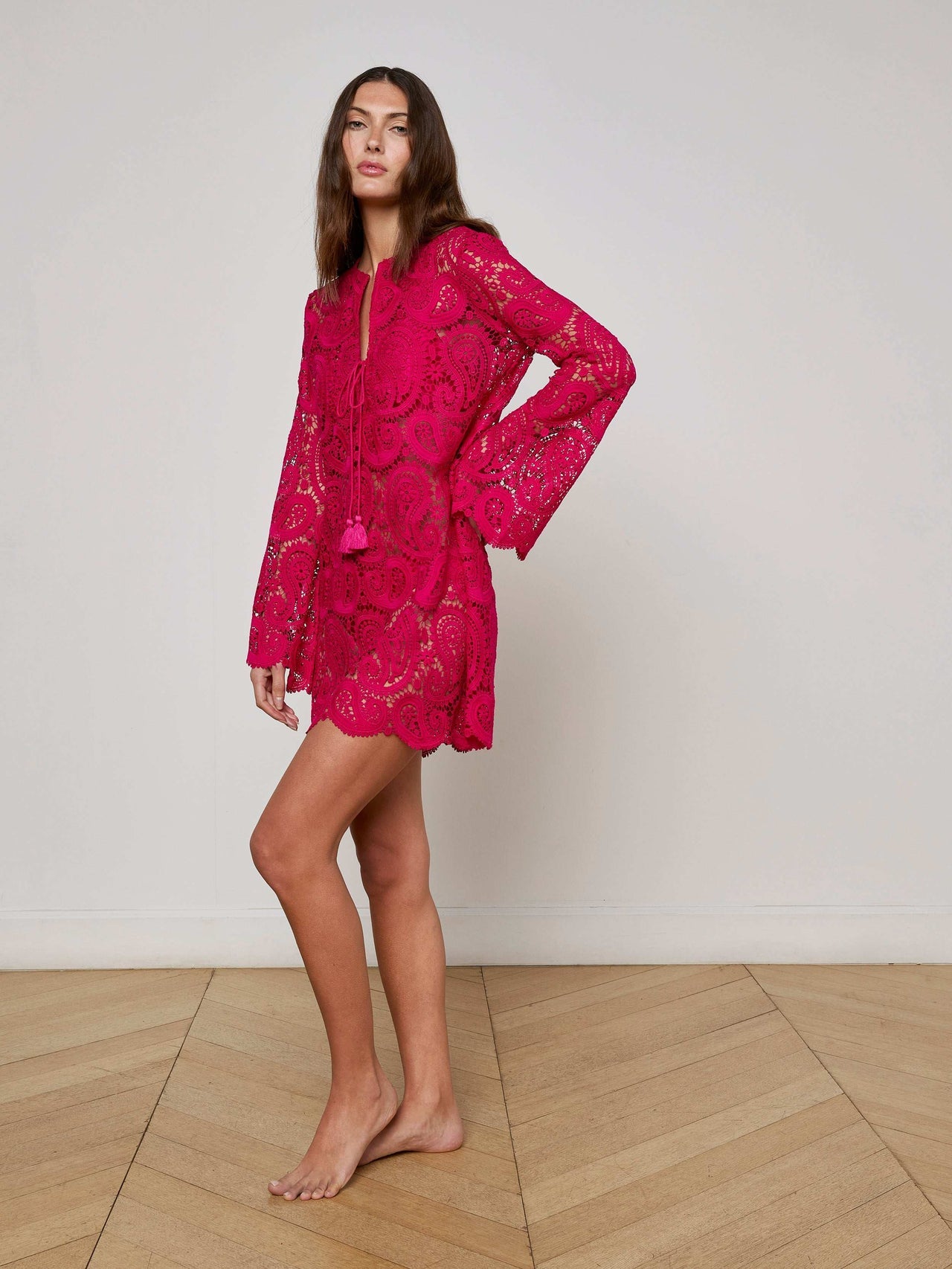 Ansley Cover-Up Dress in Fuschia