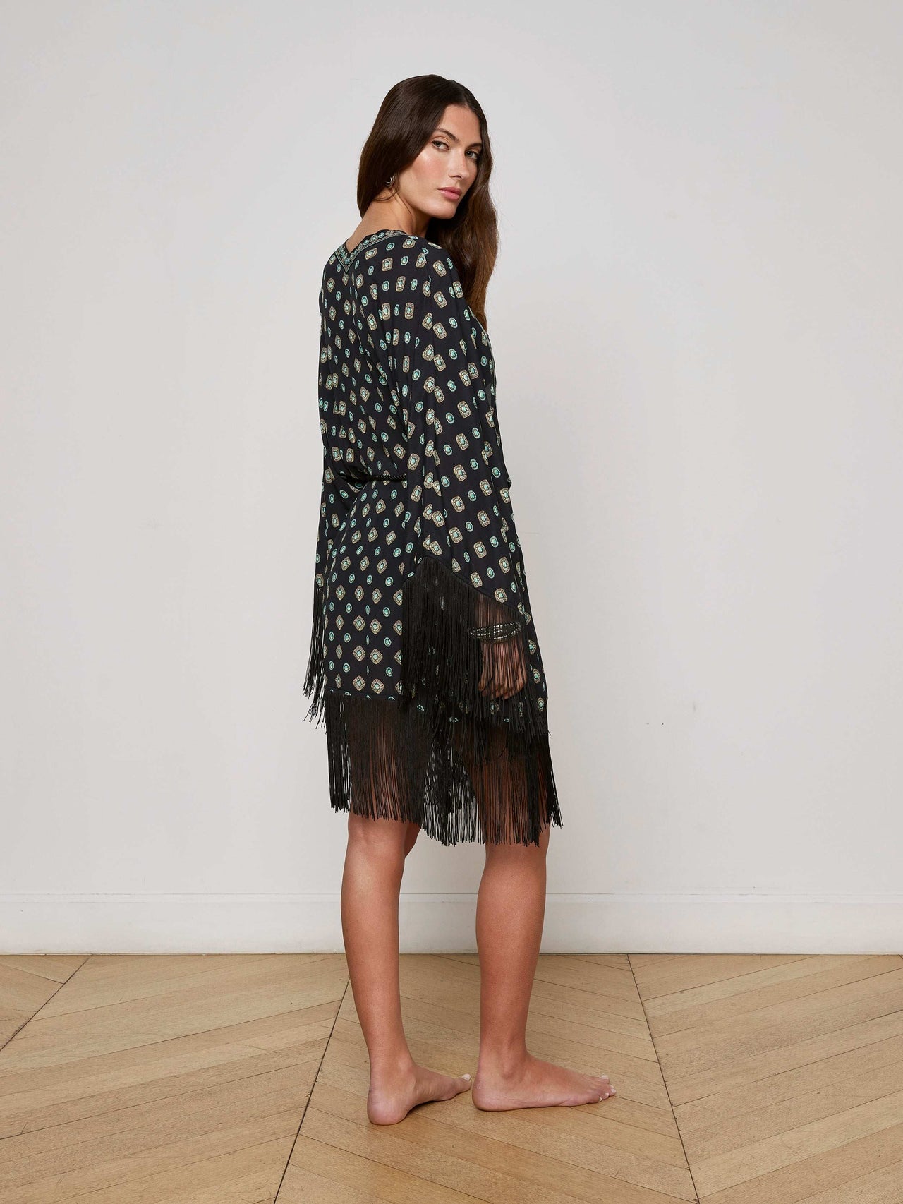 Caterina Cover-Up Kimono in Black