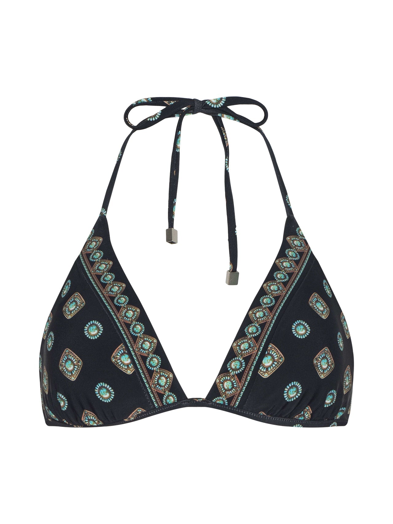 Annabelle Triangle Bikini Top in Black/Multi