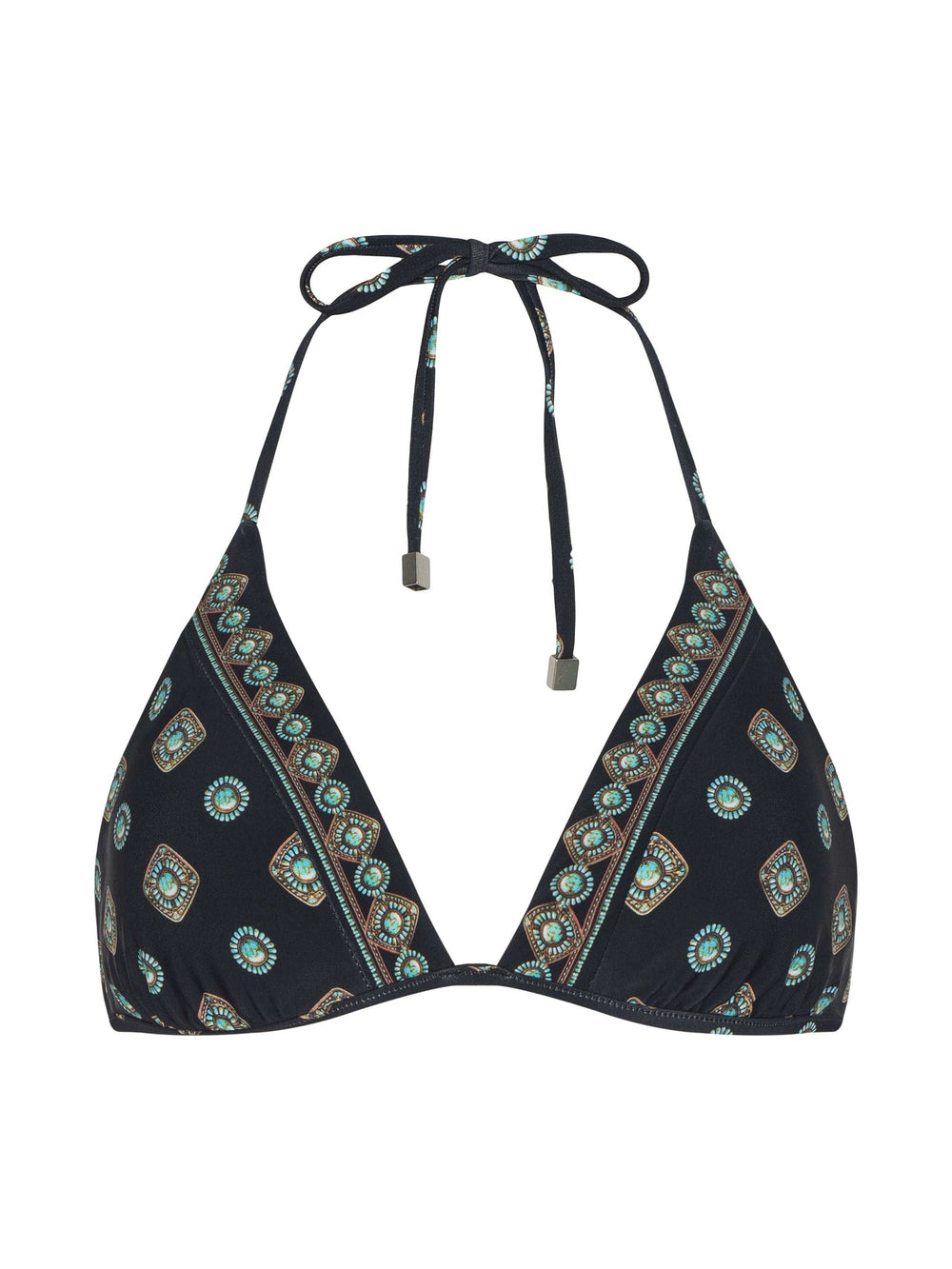 Annabelle Triangle Bikini Top in Black/Multi