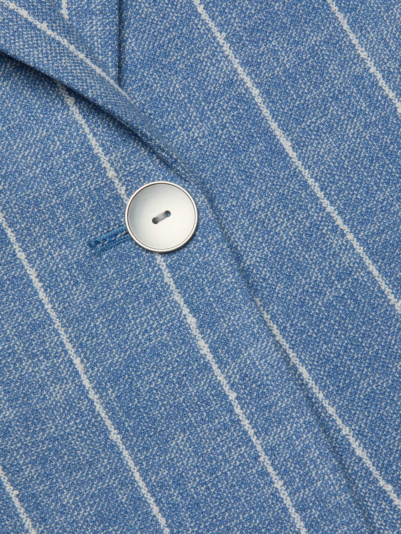 Chamberlain Pinstriped Blazer in Sky Blue/White Pinstripe