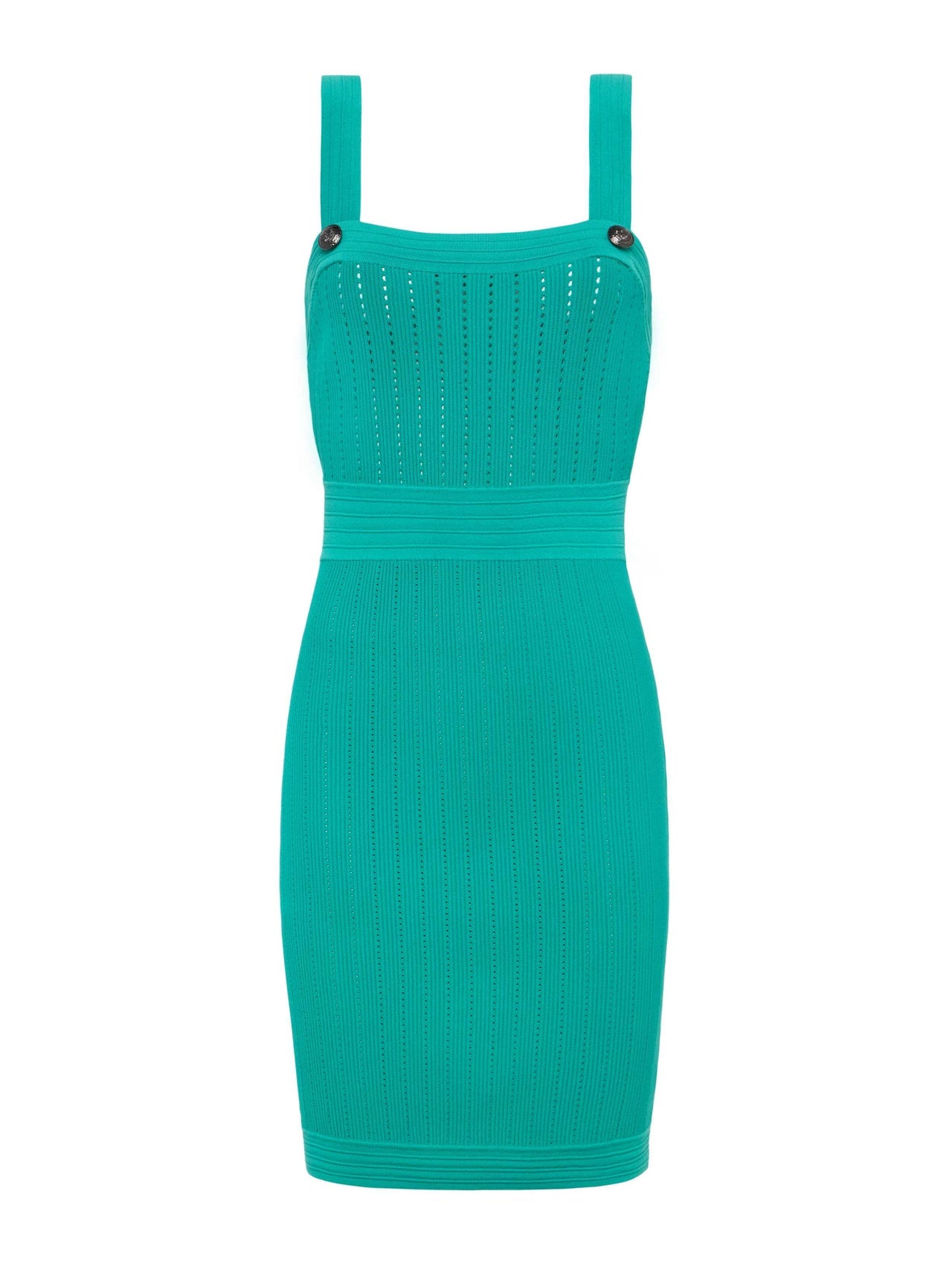 Rehannin Pointelle Knit Dress in Lagoon/Ant Nickel