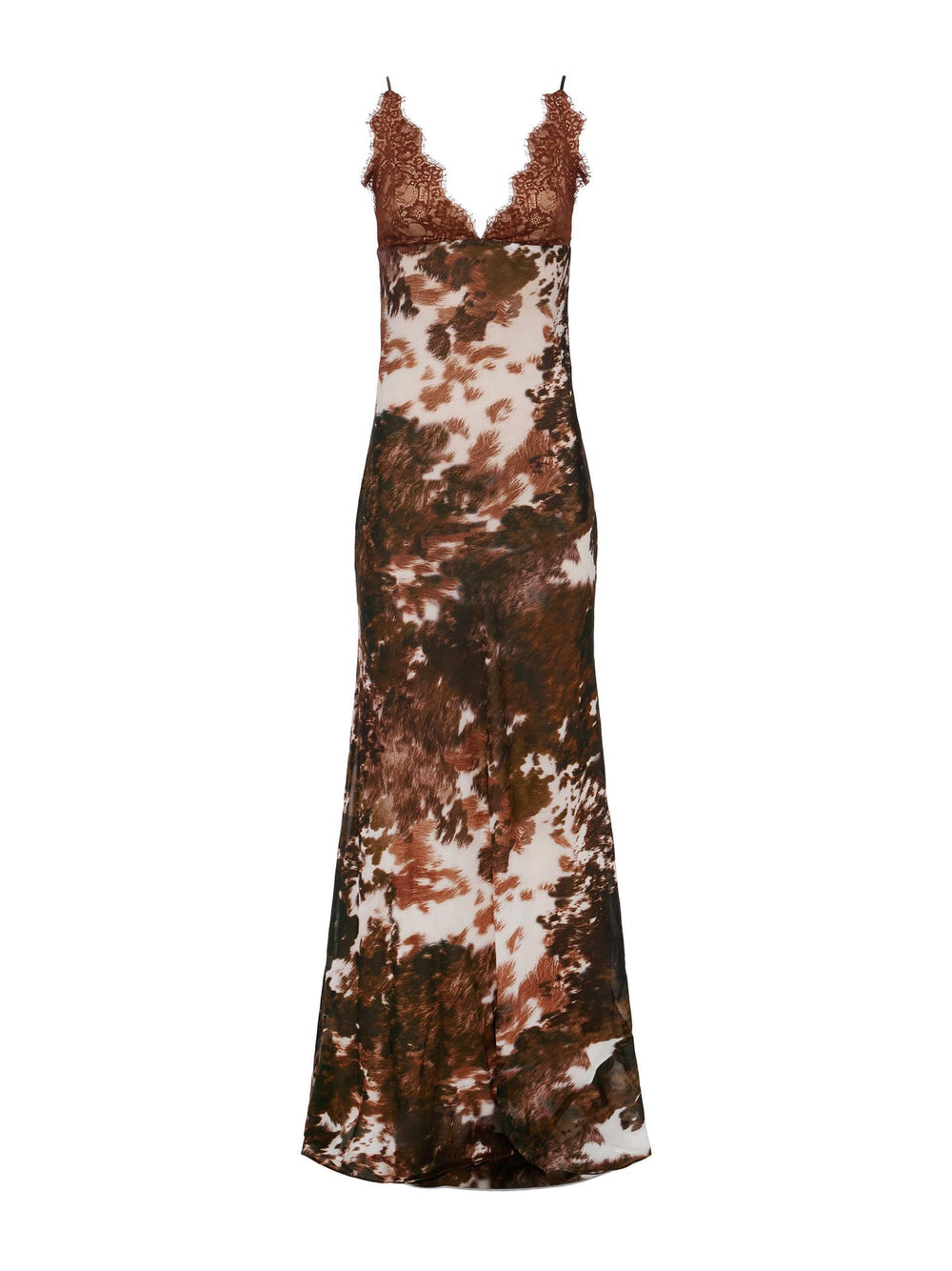 Susanna Silk Lace Dress in Multi Cowprint