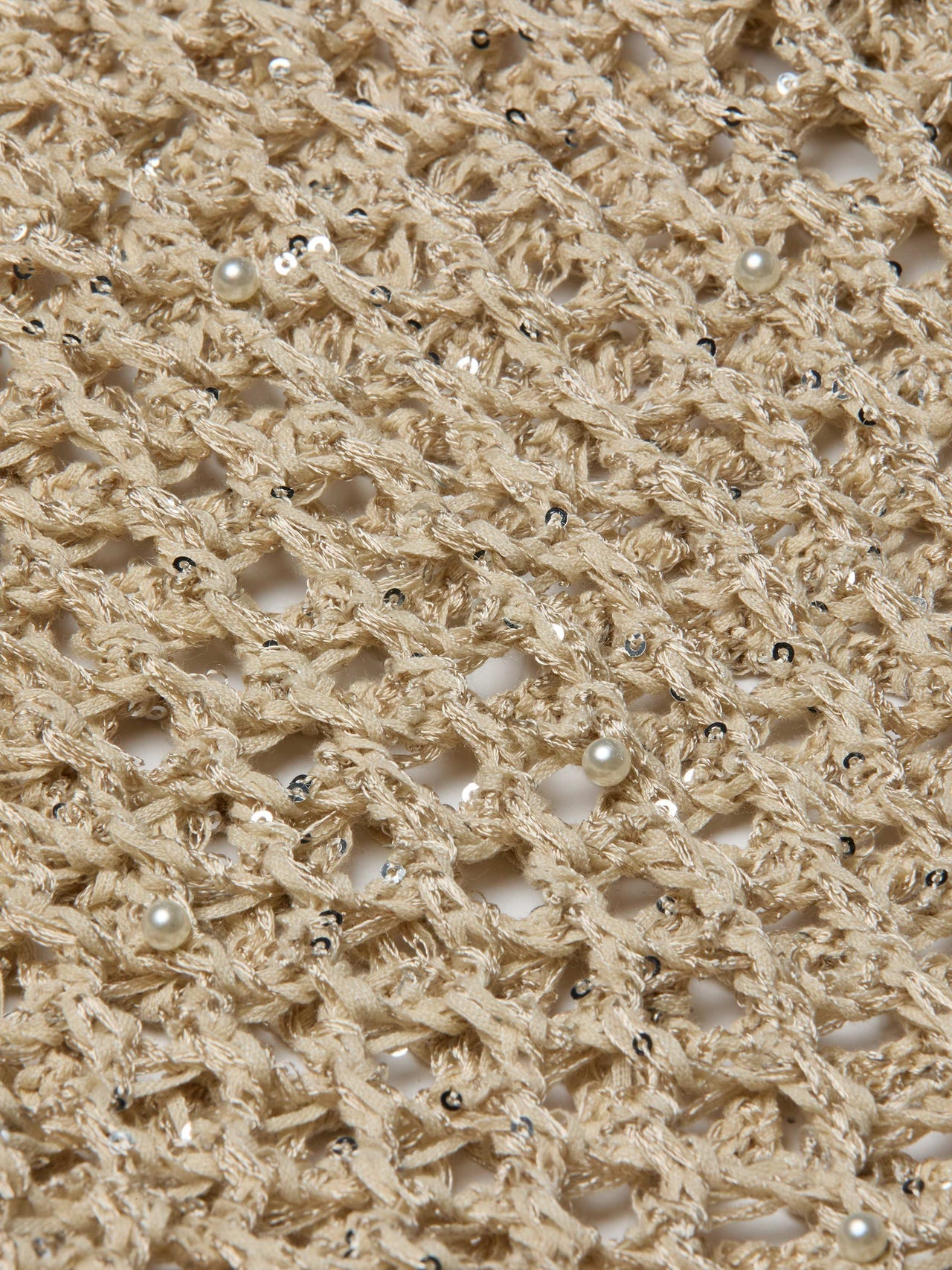 Nashwa Embellished Sweater in Natural Multi Pearls