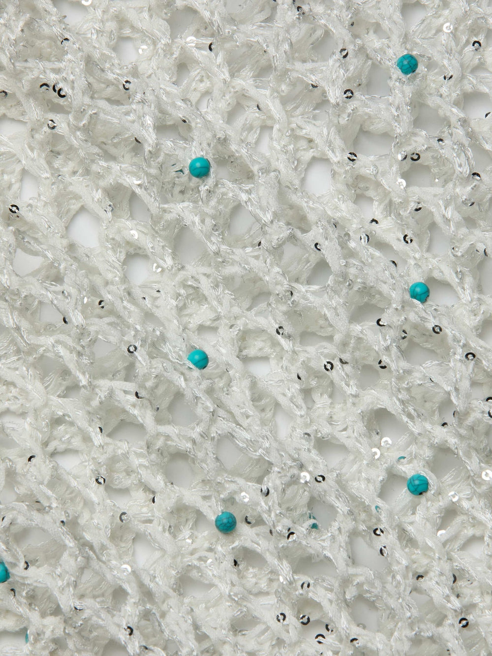 Parmida Embellished Tank in Ivory/Turquoise Beads