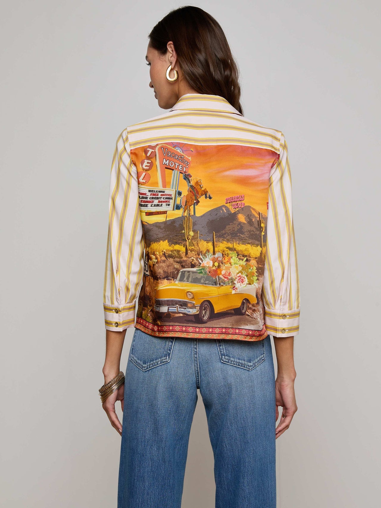 Fawn Desert Print Shirt in Multi Desert Landscape