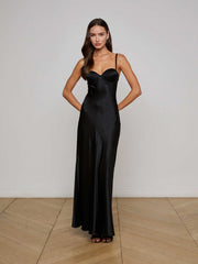 Sayla Silk Gown in Black