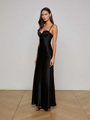 Sayla Silk Gown in Black