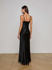 Sayla Silk Gown in Black