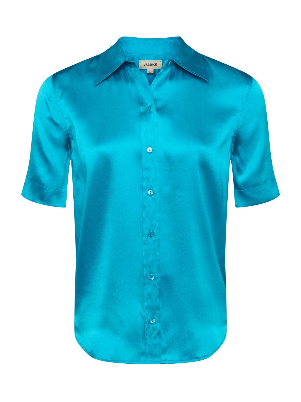 Ellah Silk Blouse in Bright Aqua