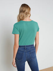 Cory Cotton Scoopneck Tee in Lagoon