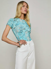 Ressi Fitted Tee in Multi Turquoise Stone