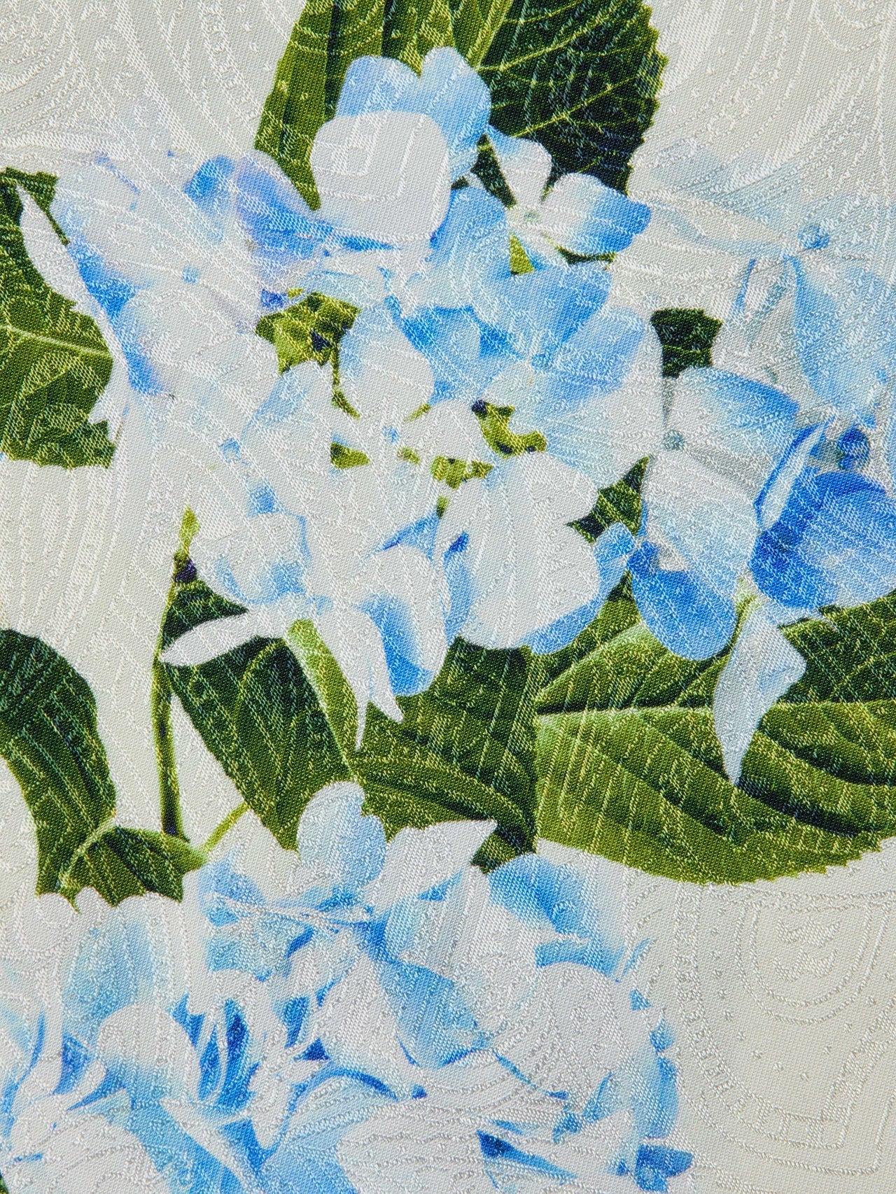 Pilar Pant in Ivory/Light Blue Large Hydrangea