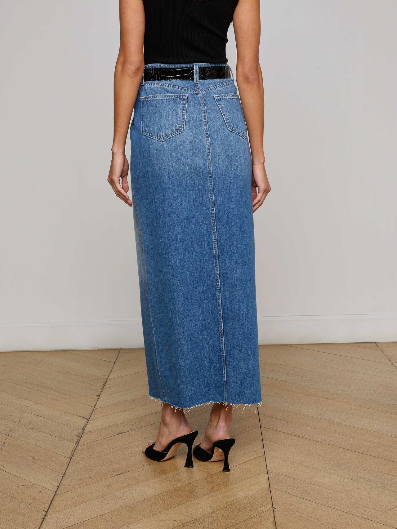 Rysa Jean Maxi Skirt in Woodrow