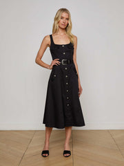 Tazia Midi Dress in Black