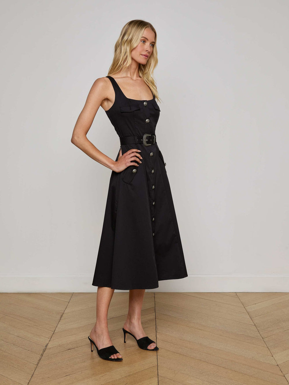 Tazia Midi Dress in Black