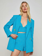 Riva Knit Blazer in Blue Teal