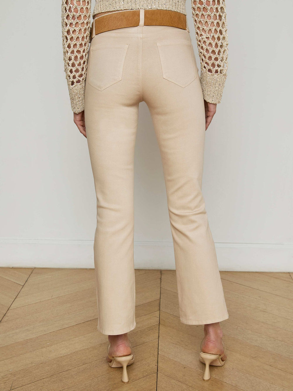 Tati Coated Bootcut Jean in Cement Coated