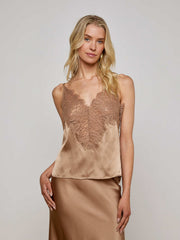 Priya Silk Lace Camisole in Dark Cappuccino