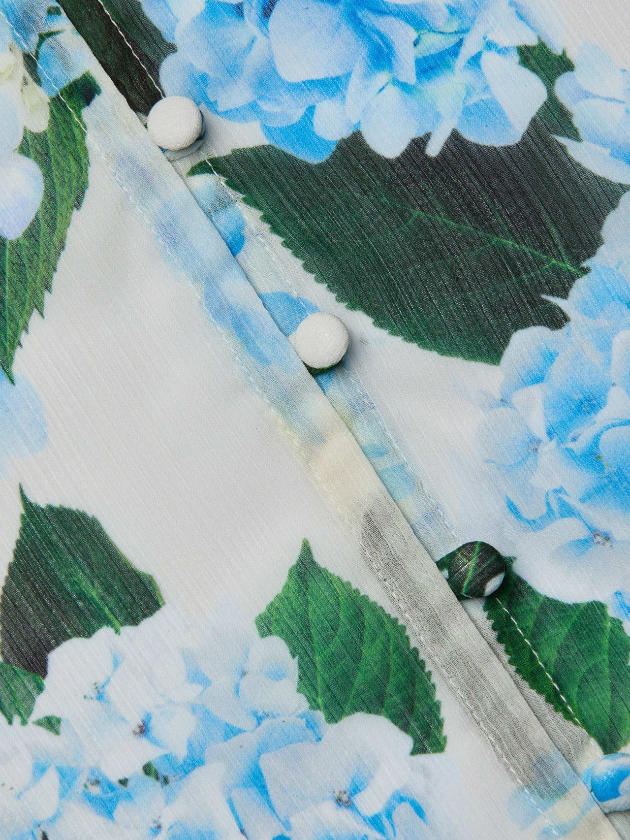 Teagan Blouse in Ivory/Light Blue Hydrangea