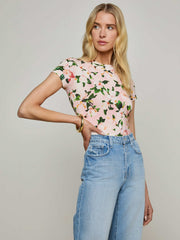 Ressi Fitted Tee in Pink Multi Magnolia Floral