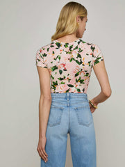 Ressi Fitted Tee in Pink Multi Magnolia Floral