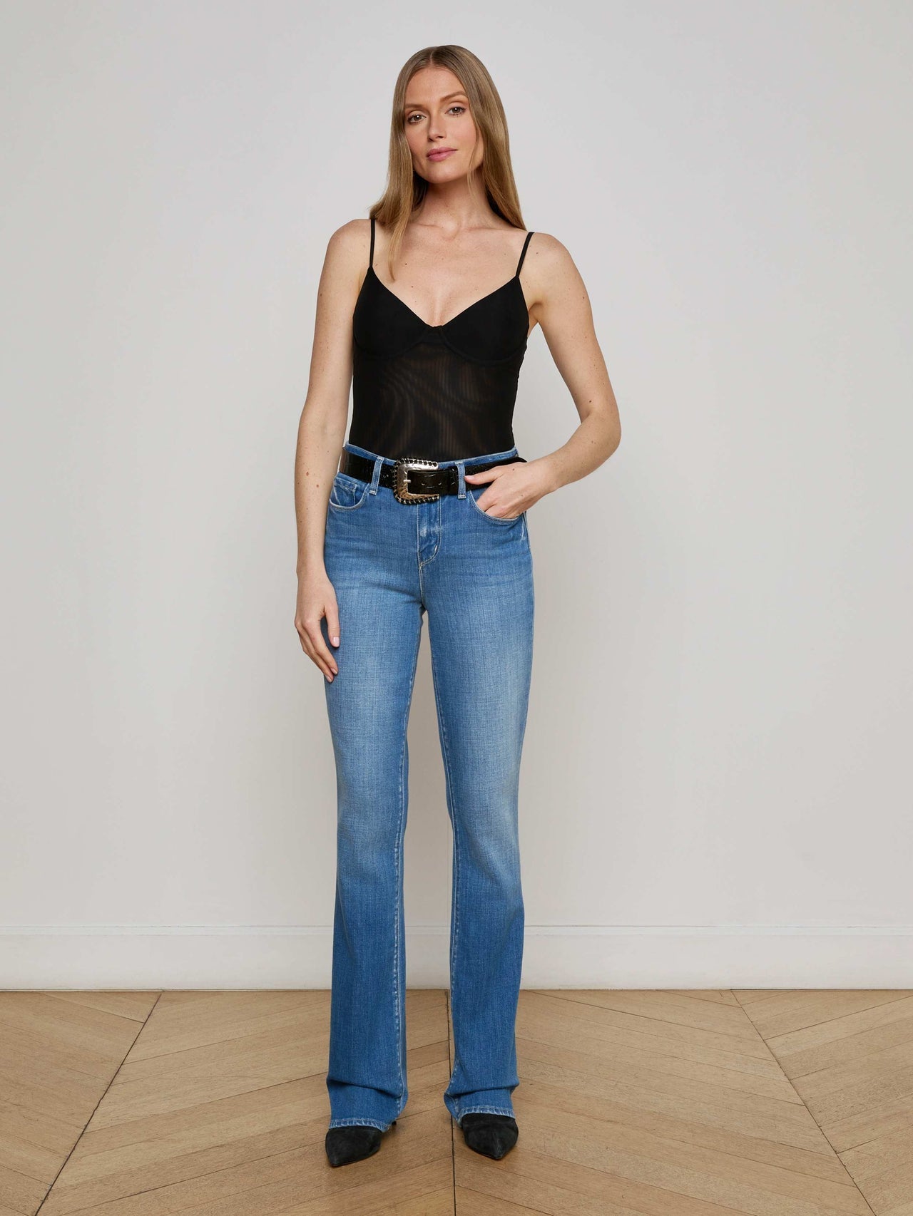 Elowen Mesh Bodysuit in Black