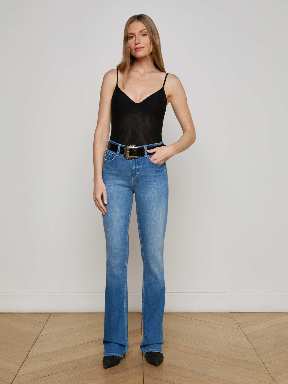 Elowen Mesh Bodysuit in Black