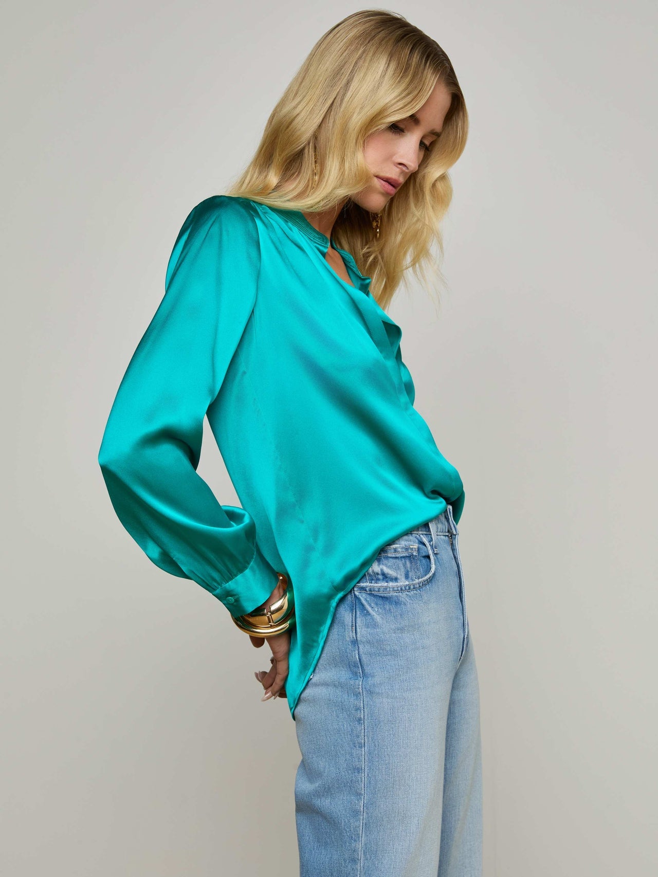 Bianca Blouse in Tropical Teal