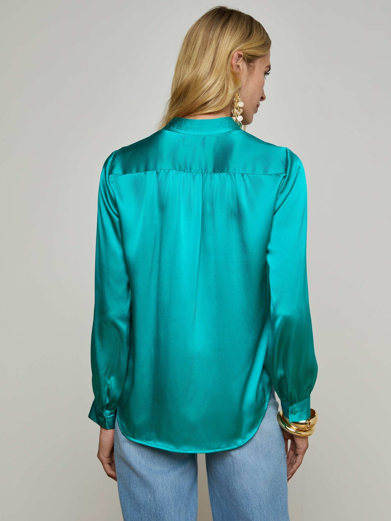 Bianca Blouse in Tropical Teal