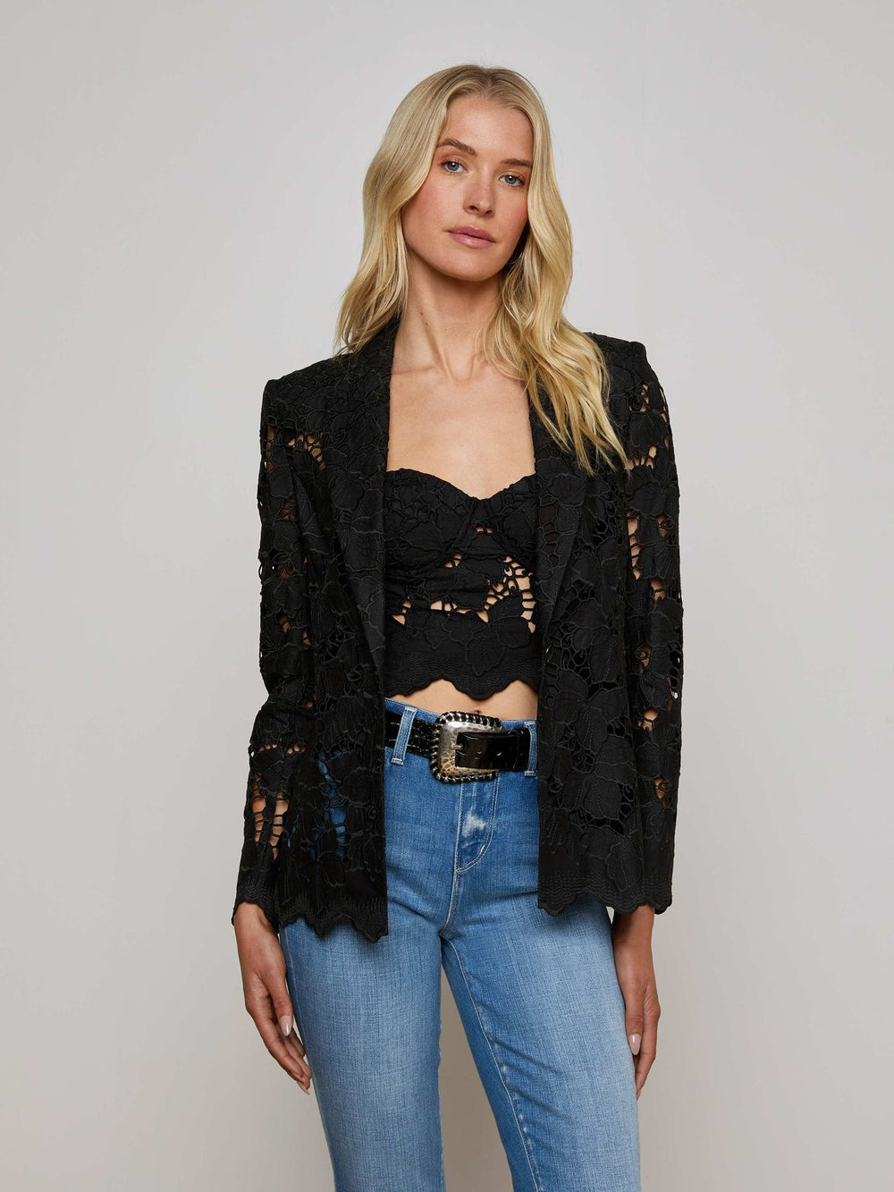 Clementine Lace Blazer in Black