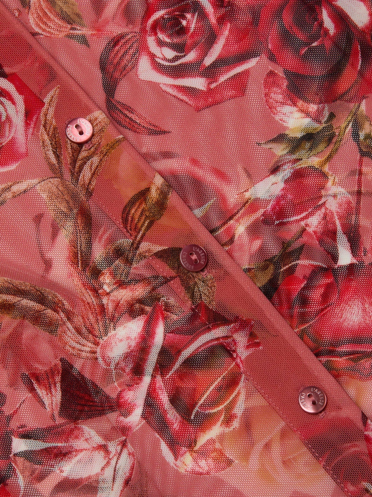 Indiana Mesh Blouse in Light Coral Multi Western Rose Print