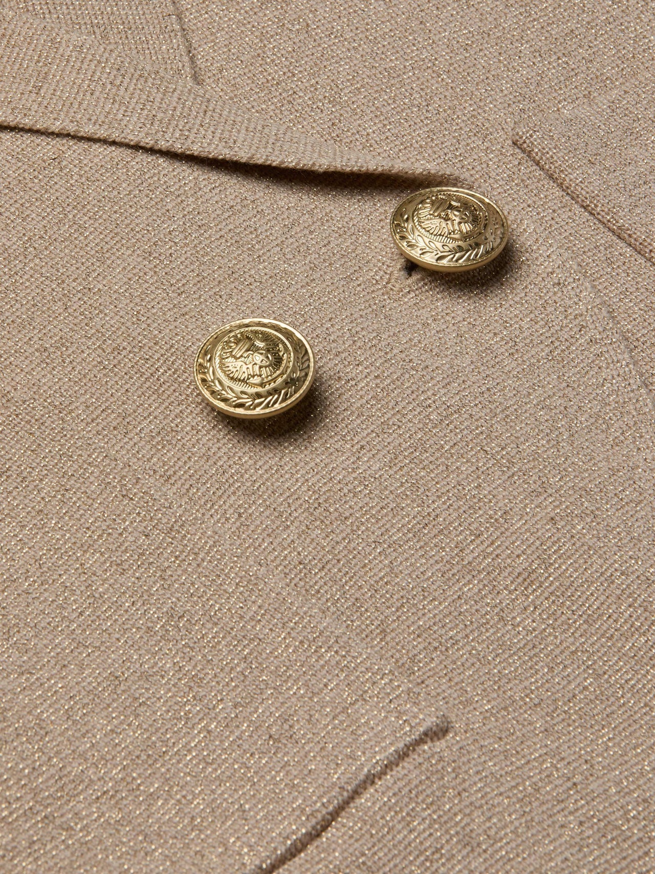 Sofia Knit Blazer in Pale Khaki/Gold