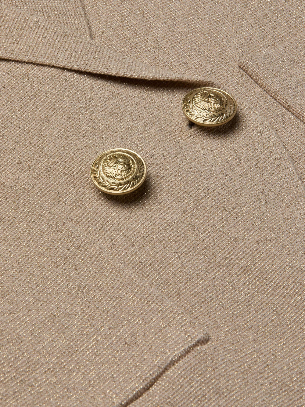 Sofia Knit Blazer in Pale Khaki/Gold