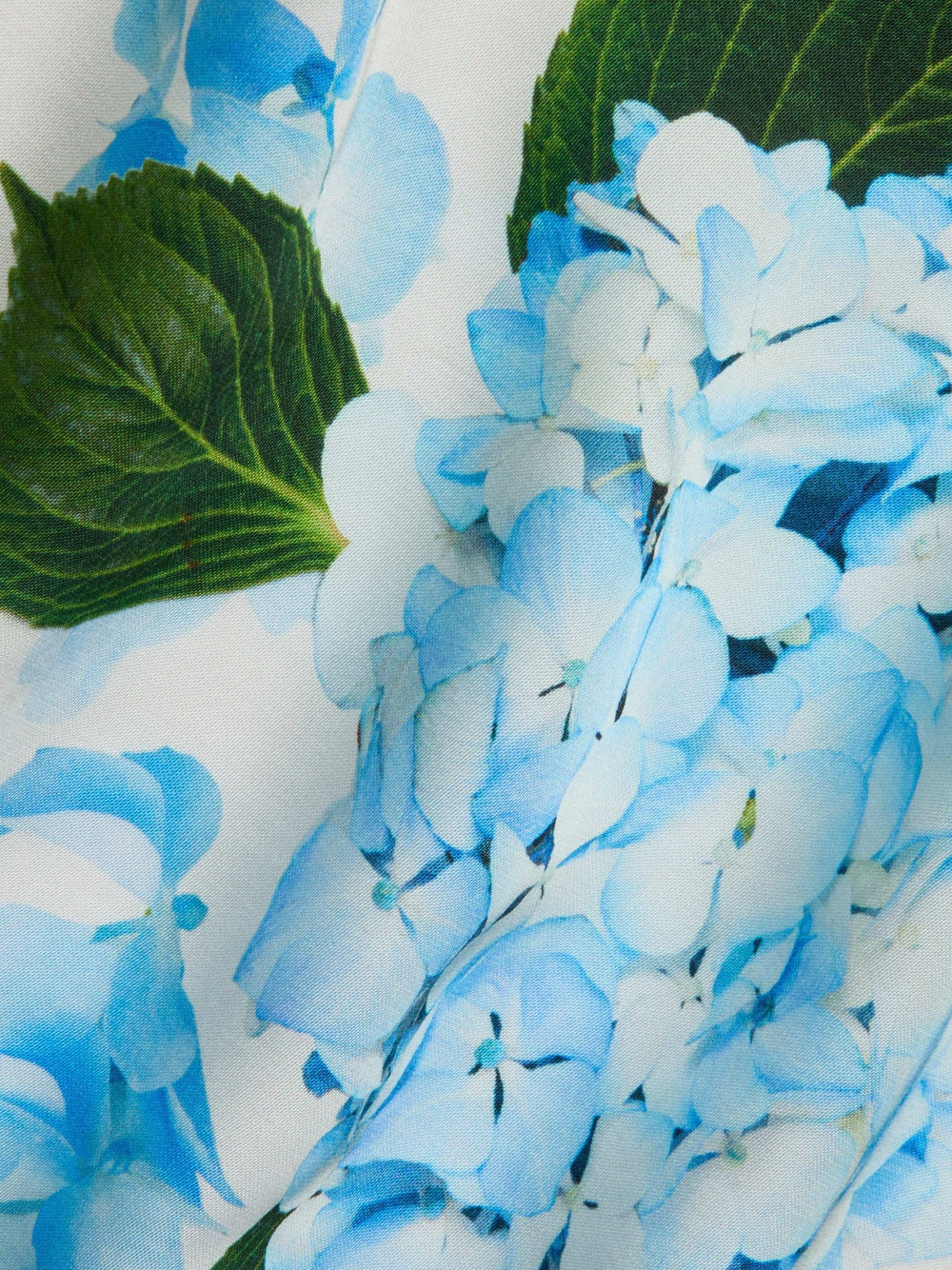 Akiya Satin Maxi Dress in Ivory/Light Blue Large Hydrangea