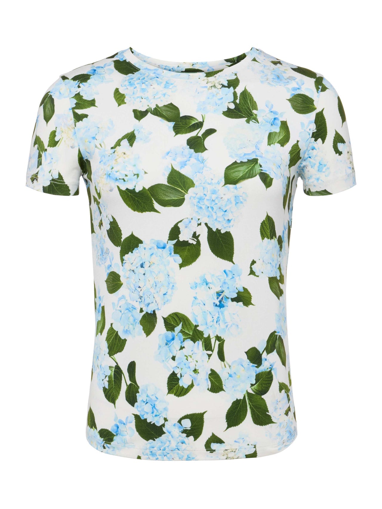 Ressi Fitted Tee in Ivory/Light Blue Hydrangea