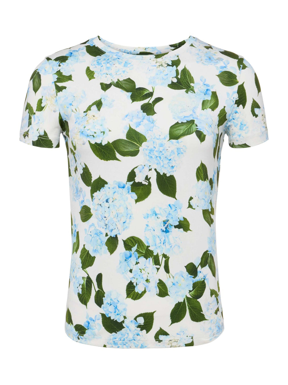 Ressi Fitted Tee in Ivory/Light Blue Hydrangea