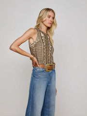 Kienna Embellished Tank in Parchment
