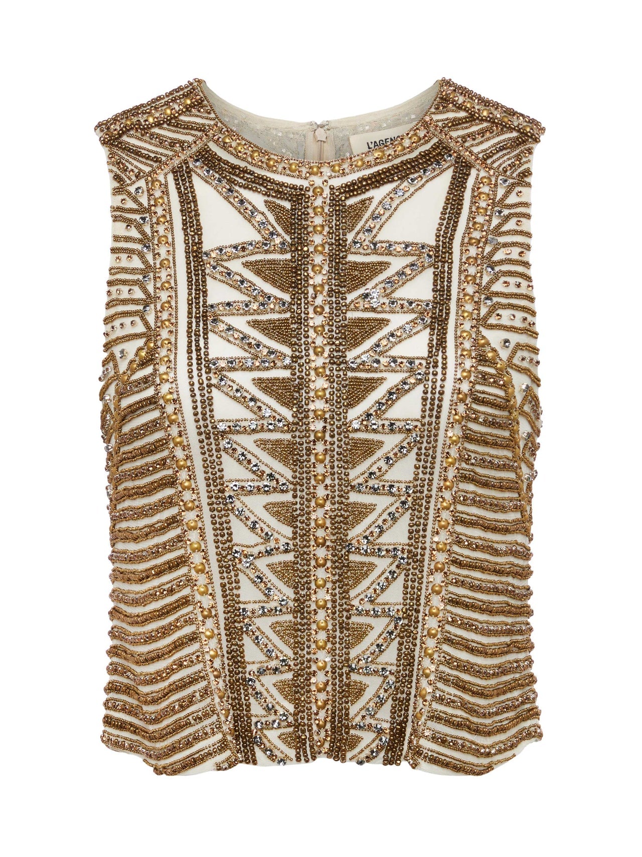 Kienna Embellished Tank in Parchment