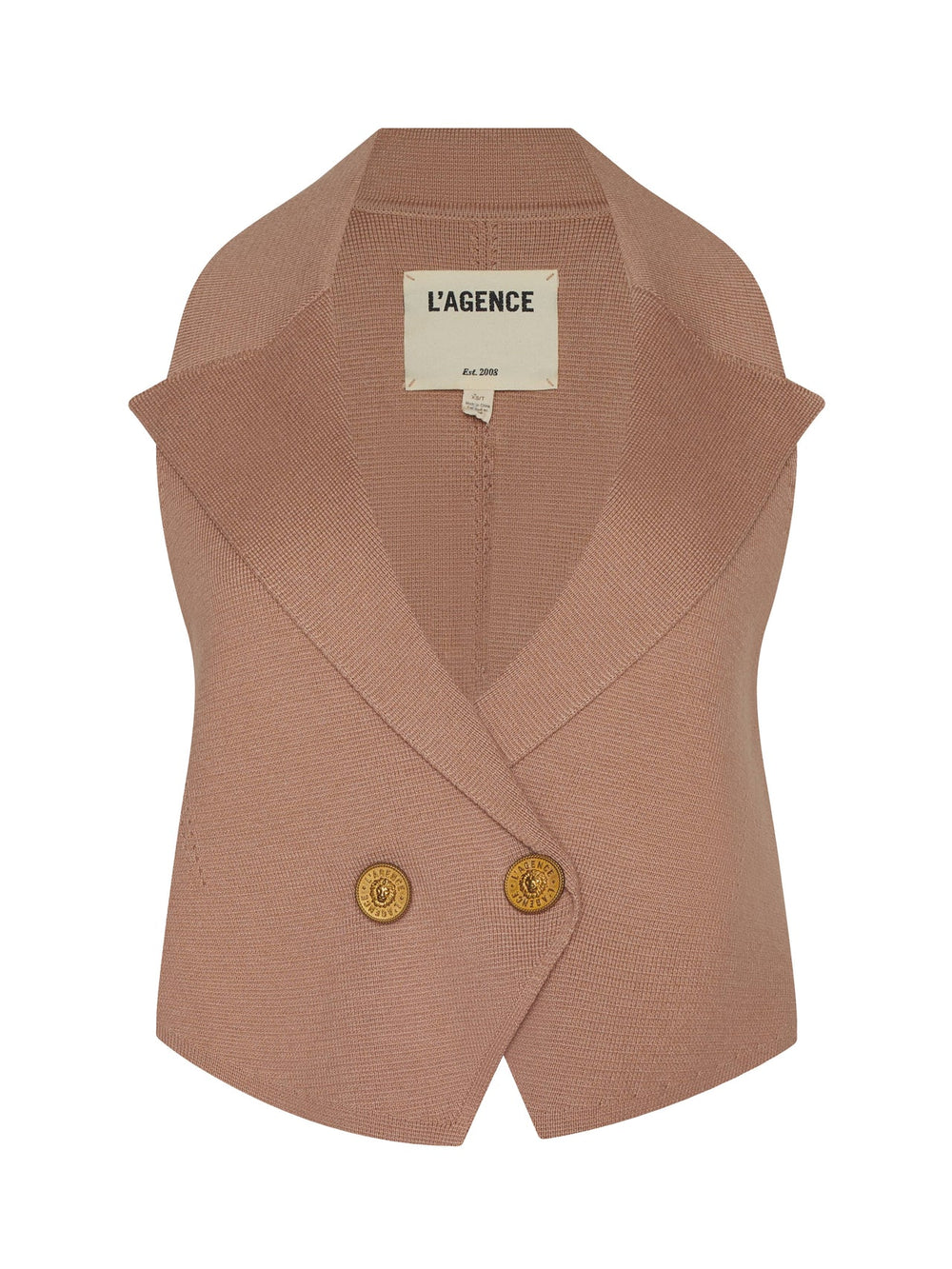 Zadie Knit Vest in Dark Cappuccino/Gold