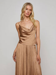 Calista Satin Camisole in Ginger Snap