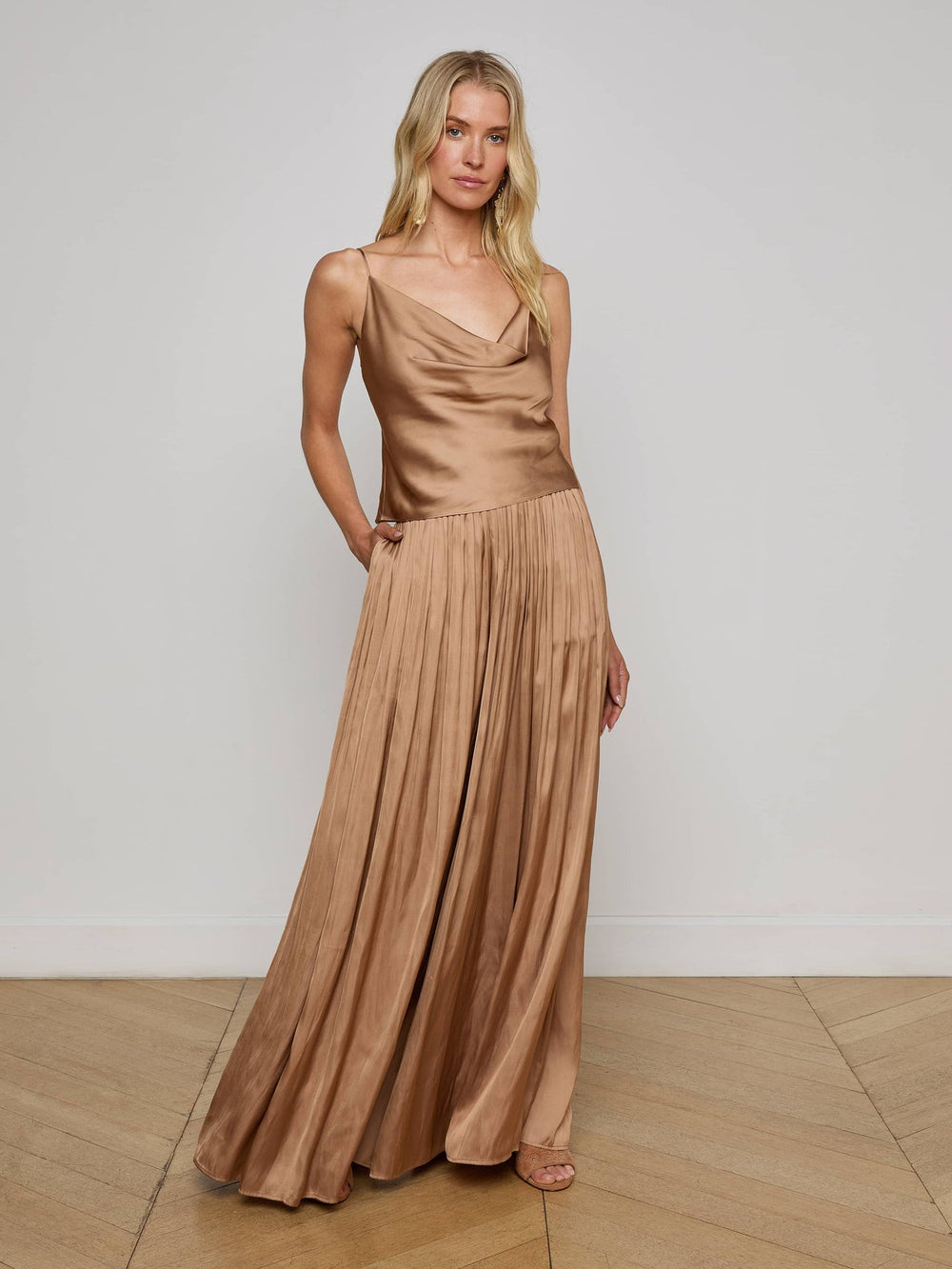 Calista Satin Camisole in Ginger Snap