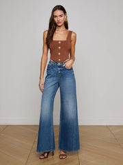 Saga Top in Sepia Brown/Gold