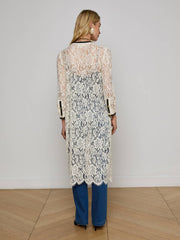 Whisper Lace Cardigan Dress in Ecru