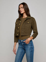 Koda Cropped Jean Jacket in Pine