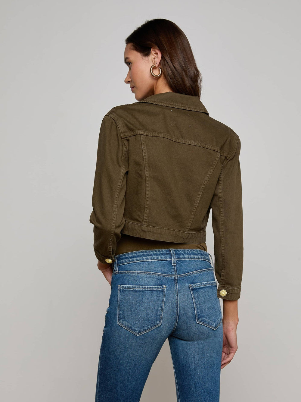 Koda Cropped Jean Jacket in Pine