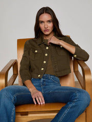 Koda Cropped Jean Jacket in Pine