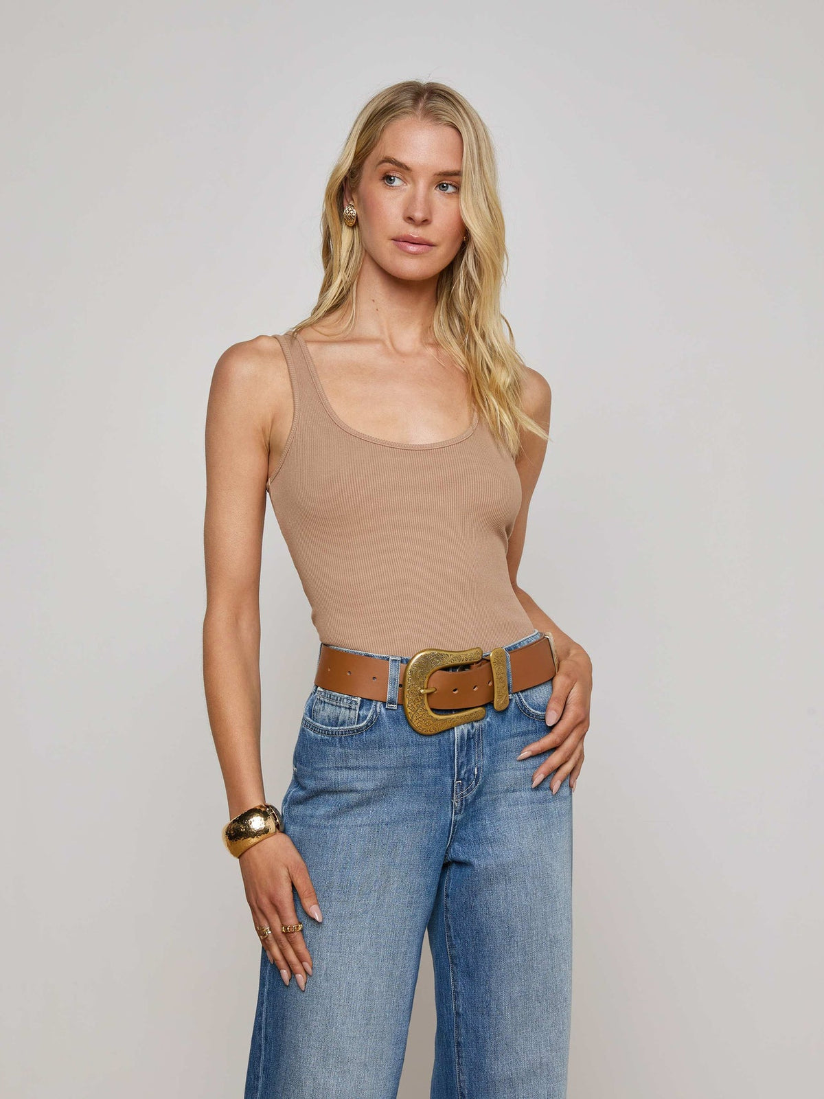Nica Scoopneck Bodysuit in Ginger Snap